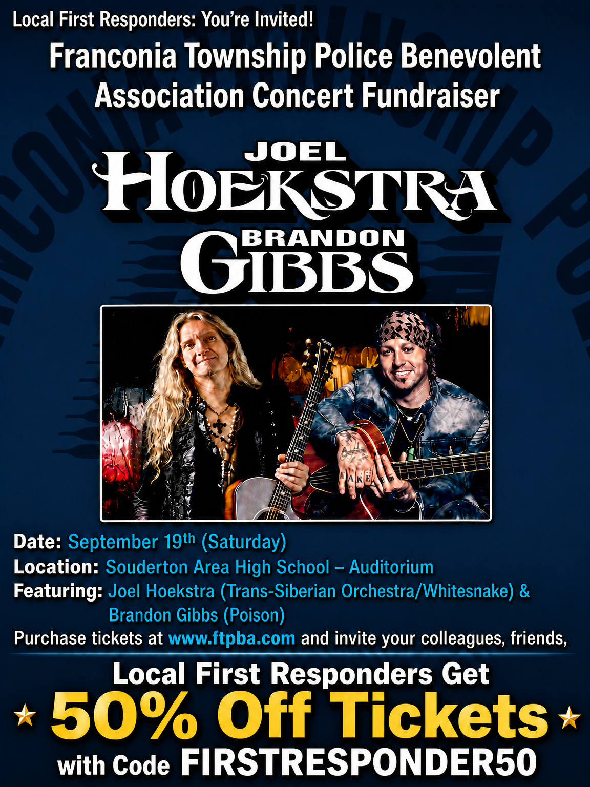 Franconia Township Police Benevolent Association Concert Fundraiser - September 19 2026